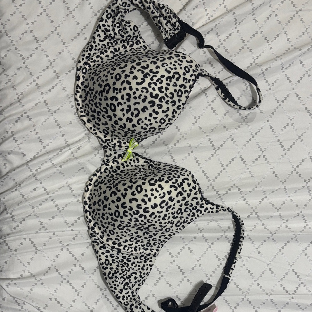 Victoria's Secret Black and White Animal Print Bra
